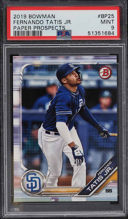 2019 BOWMAN CHROME PAPER PROSPECTS FERNANDO TATIS JR. ROOKIE RC #BP25 PSA 9 MINT