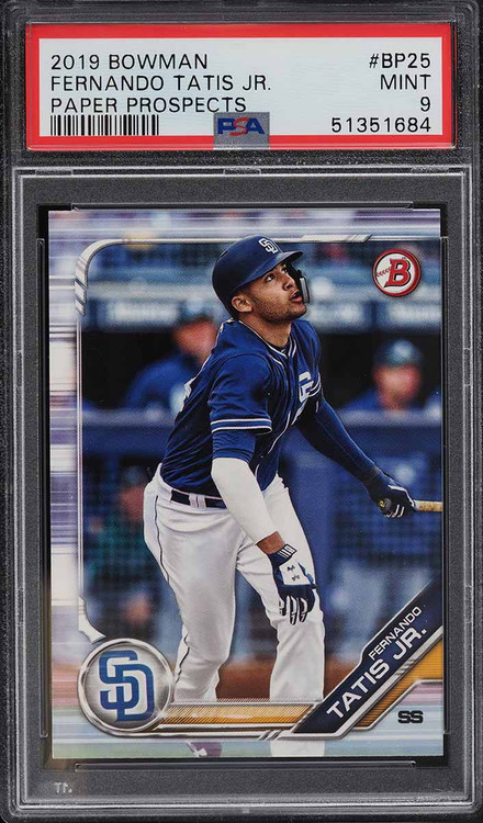 2019 BOWMAN CHROME PAPER PROSPECTS FERNANDO TATIS JR. ROOKIE RC #BP25 PSA 9 MINT