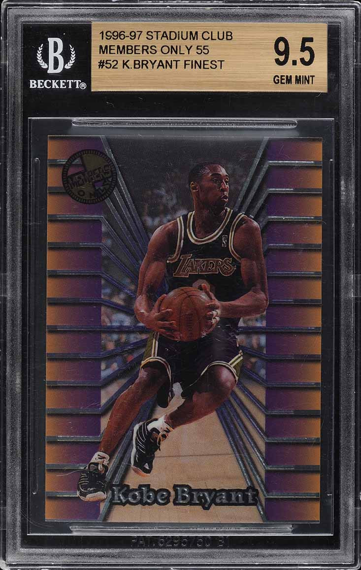 1996 STADIUM CLUB MEMBERS ONLY 55 KOBE BRYANT ROOKIE PATCH