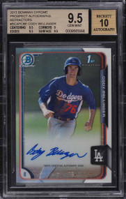 2015 BOWMAN CHROME REFRACTOR CODY BELLINGER ROOKIE RC AUTO /499 BGS 9.5 GEM MINT