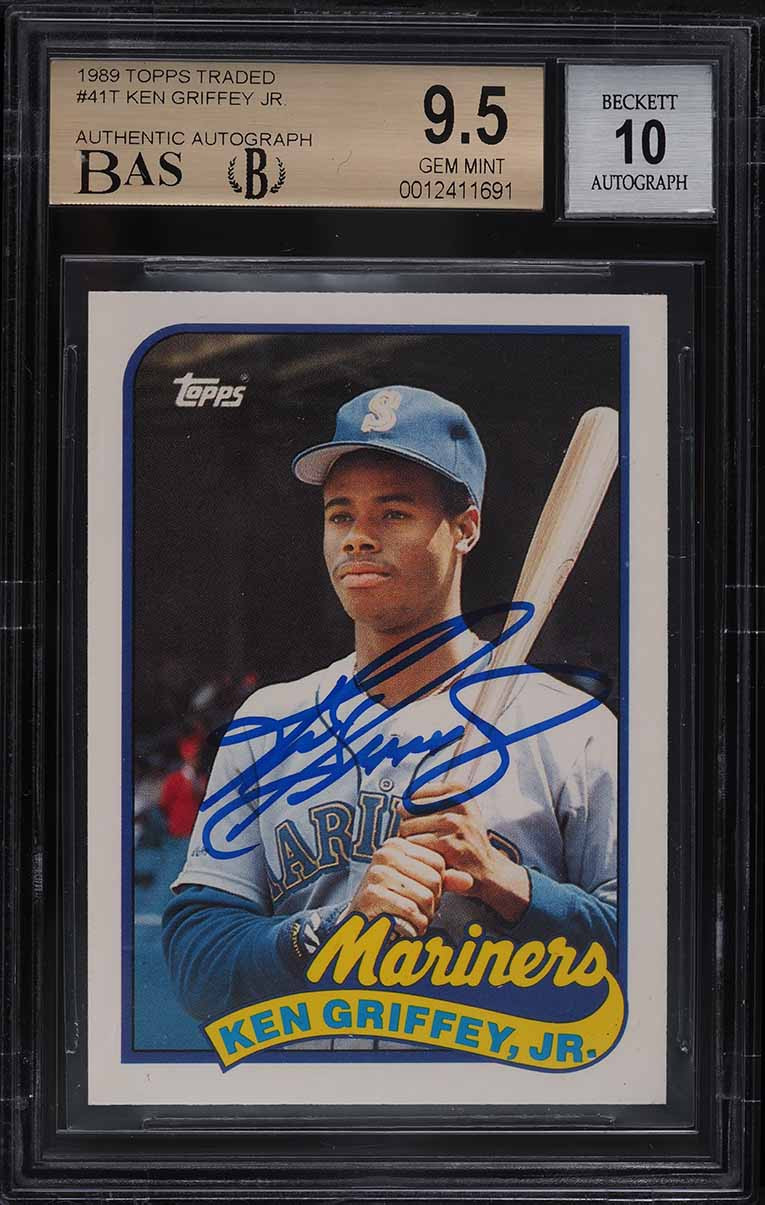 1989 TOPPS TRADED KEN GRIFFEY JR. RC AUTO BAS BGS 9.5 GEM