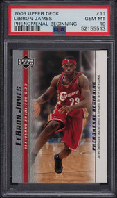 2003 UPPER DECK PHENOMENAL BEGINNING LEBRON JAMES ROOKIE RC #11 PSA 10 GEM MINT