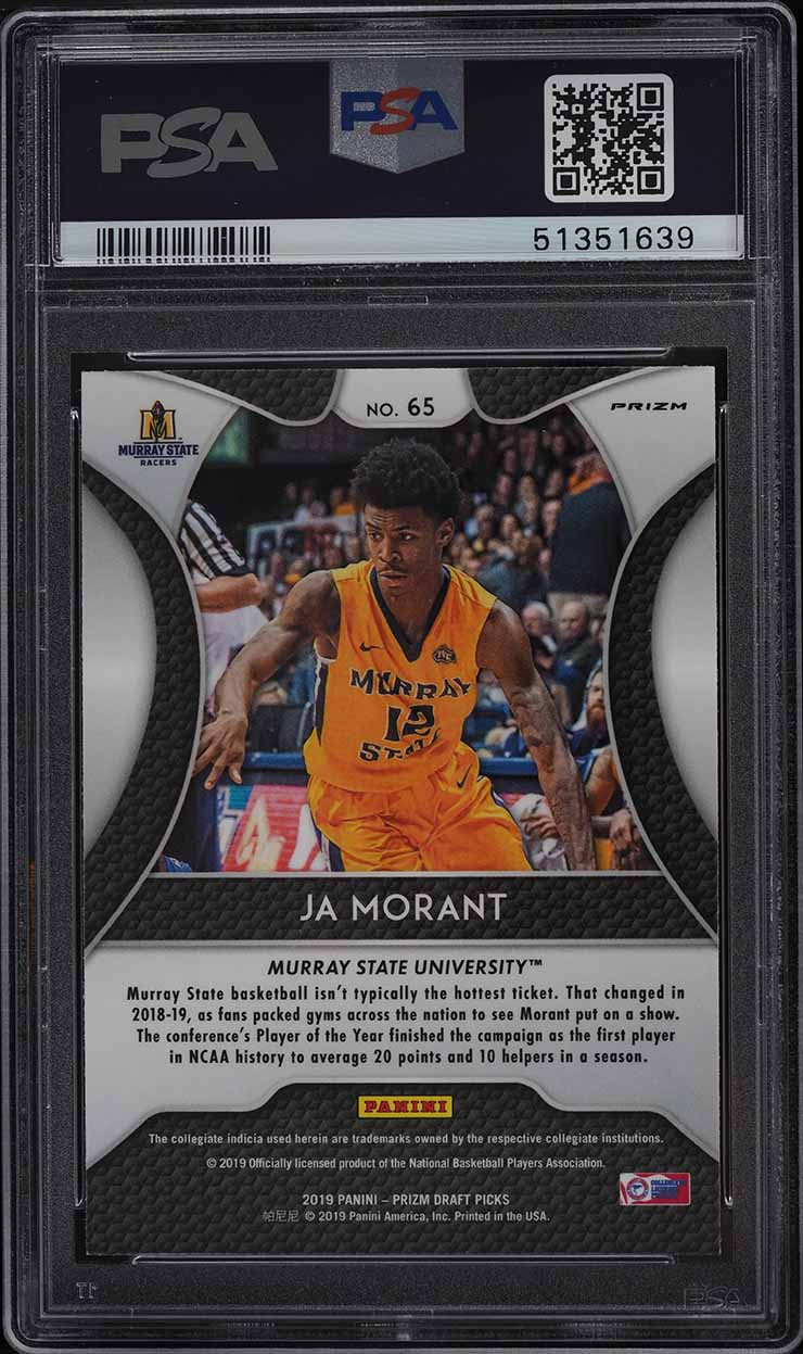 2019 PANINI PRIZM PINK PULSAR JA MORANT ROOKIE RC #65 PSA 9 MINT