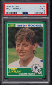 1989 SCORE FOOTBALL TROY AIKMAN ROOKIE RC #270 PSA 9 MINT