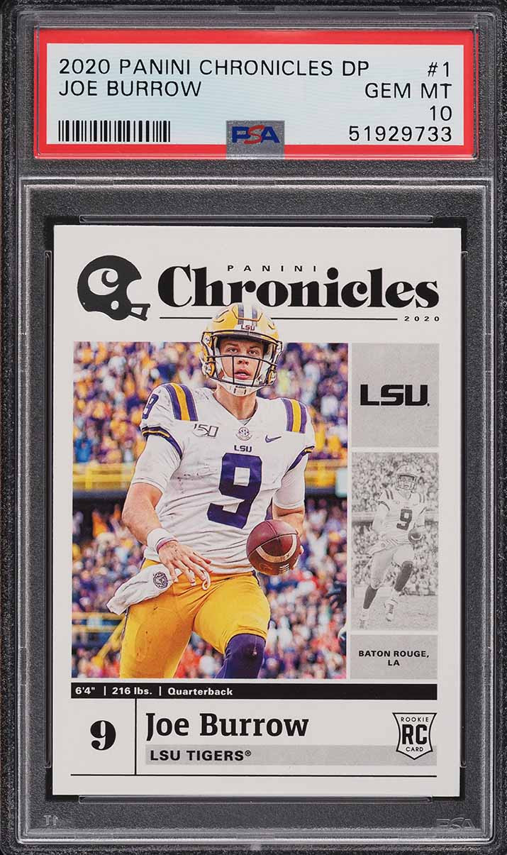 2020 PANINI CHRONICLES DRAFT JOE BURROW ROOKIE RC #1 PSA 10 GEM