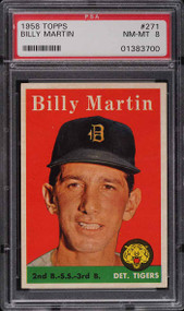 1958 TOPPS BILLY MARTIN #271 PSA 8 NM-MT