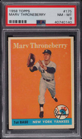 1958 TOPPS MARV THRONEBERRY #175 PSA 8 NM-MT