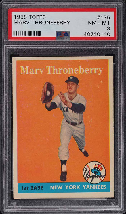 1958 TOPPS MARV THRONEBERRY #175 PSA 8 NM-MT