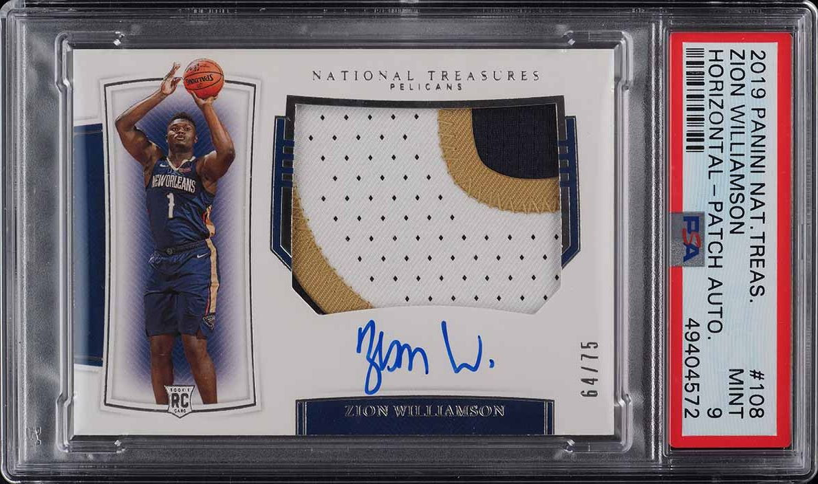 PANINI opulence ZION WILLIAMSON RCナイキパッチ 2019 NATIONAL TREASURES ZION WILLIAMSON RPA RC PATCH AUTO /75 #108