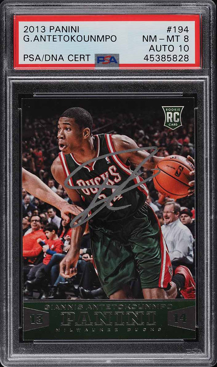 2013 Panini Basketball Giannis Antetokounmpo ROOKIE RC PSA/DNA 10 AUTO PSA 8