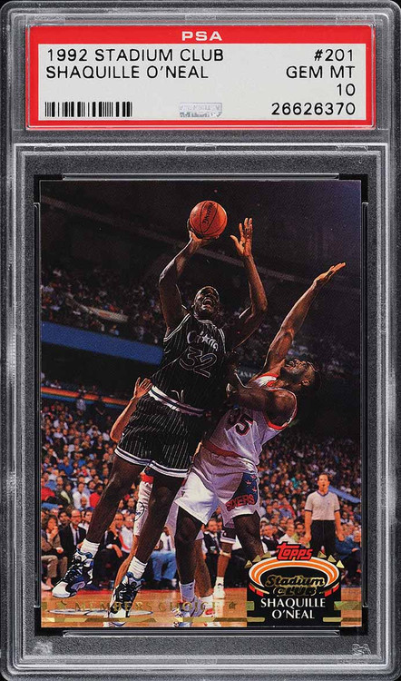 1992 STADIUM CLUB MEMBER'S CHOICE SHAQUILLE O'NEAL ROOKIE #201 PSA 10 GEM MINT