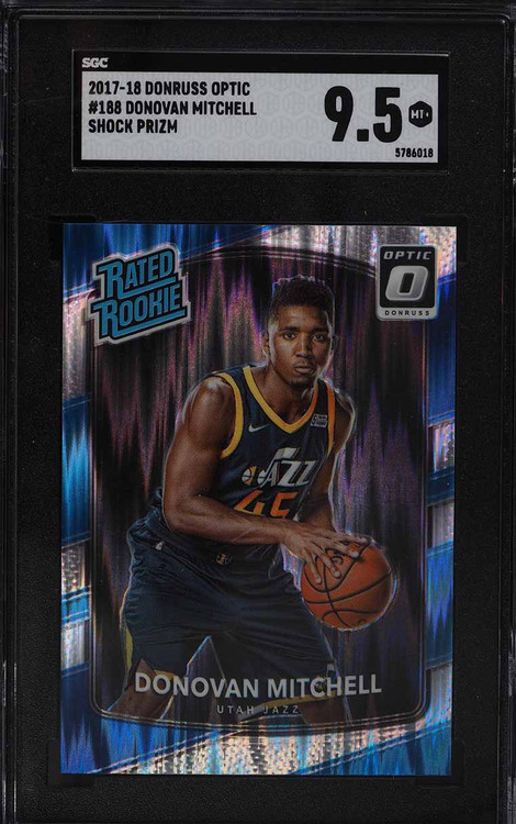 2017 DONRUSS OPTIC SHOCK DONOVAN MITCHELL ROOKIE RC #188 SGC 9.5 MINT+