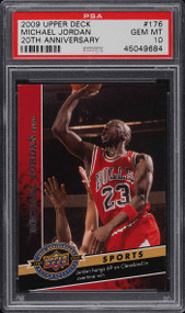 2009 UPPER DECK 20TH ANNIVERSARY MICHAEL JORDAN #176 PSA 10 GEM MINT