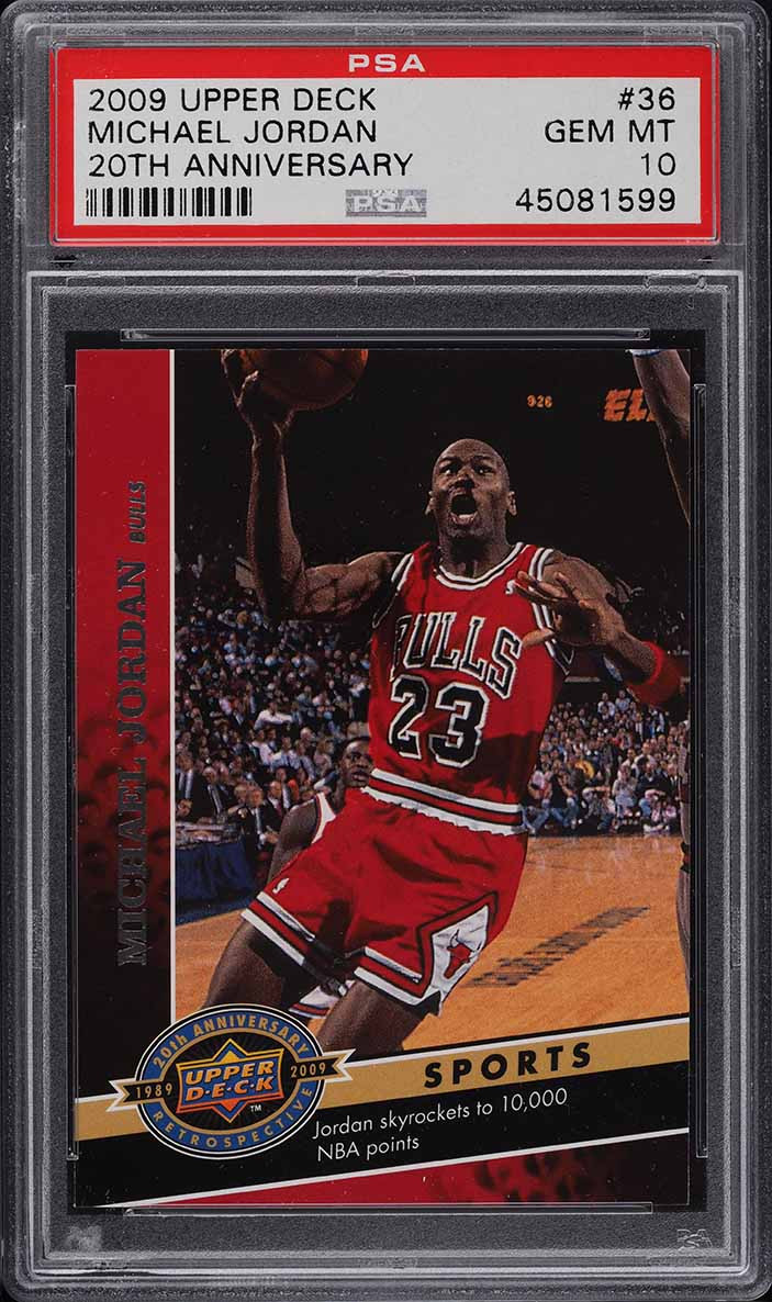 2009 UPPER DECK 20TH ANNIVERSARY MICHAEL JORDAN #36 PSA 10 GEM
