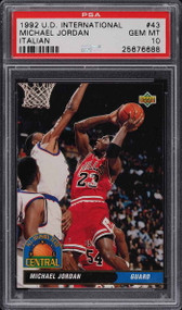 1992 UPPER DECK INTERNATIONAL ITALIAN MICHAEL JORDAN #43 PSA 10 GEM MINT