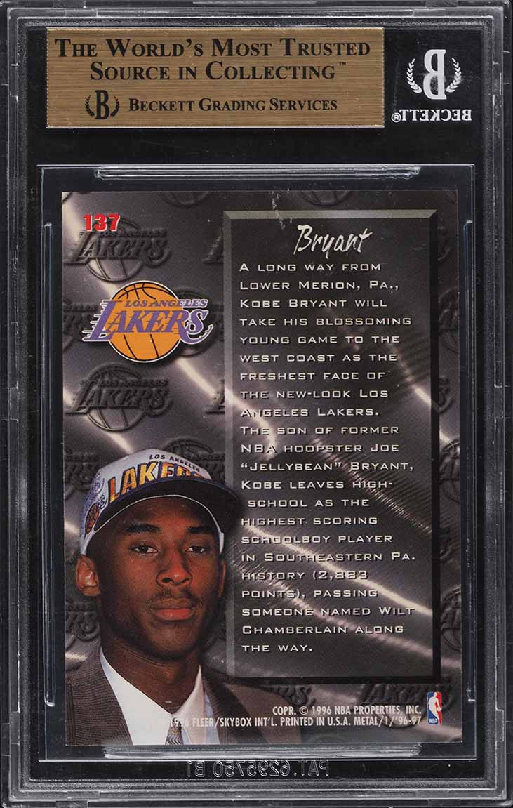 1996 METAL FRESH FOUNDATION KOBE BRYANT ROOKIE RC #137 BGS 9.5 GEM