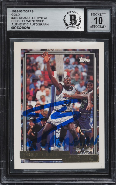 1992 Topps Gold Shaquille O'Neal #362 RC Auto w/"Superman" Inscription BGS 10 (Auto Grade Only)