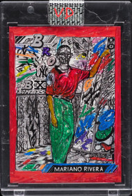 TOPPS PROJECT 2020 MARIANO RIVERA JK5 CUSTOM RED BORDER #1/1 HAND EMBELLISHED