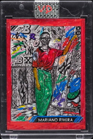 TOPPS PROJECT 2020 MARIANO RIVERA JK5 CUSTOM RED BORDER #1/1 HAND EMBELLISHED