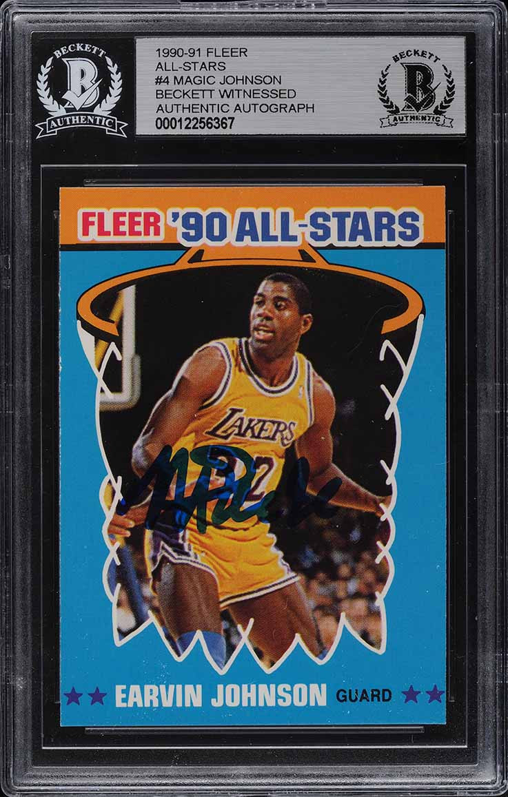 1990 FLEER ALL-STARS MAGIC JOHNSON AUTO INSERT #4 BGS AUTH