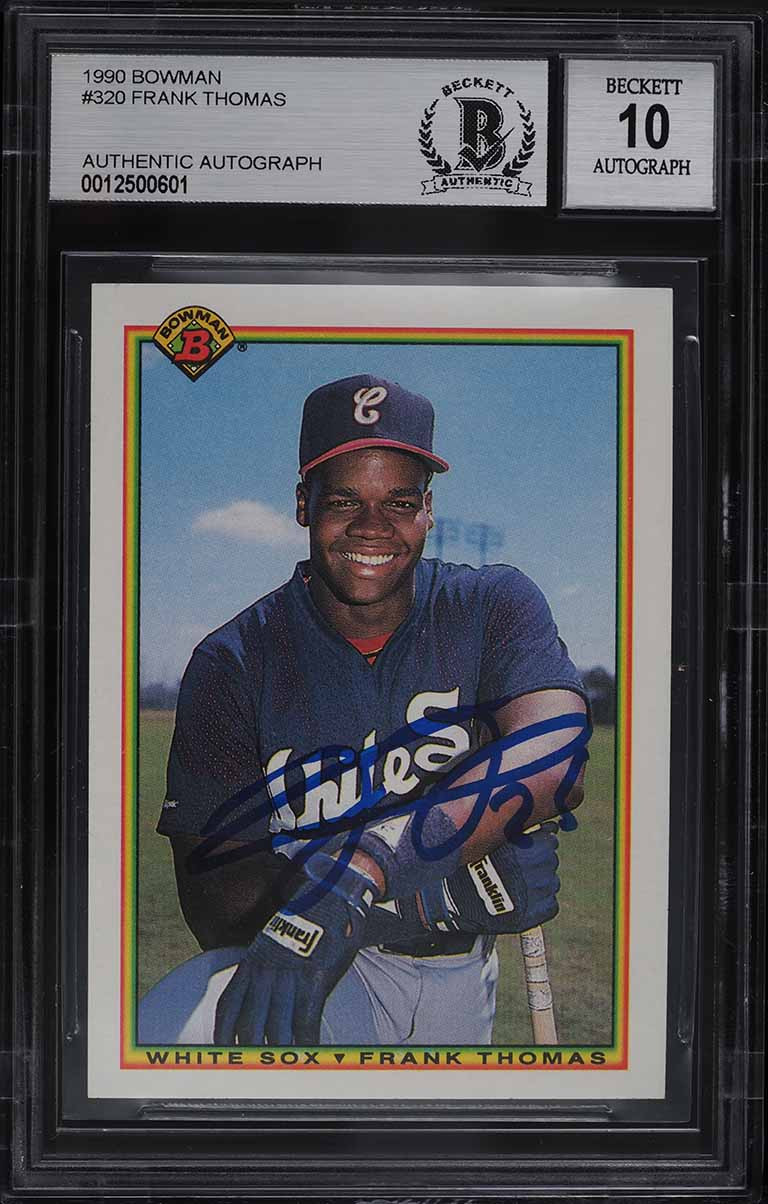 1990 BOWMAN FRANK THOMAS ROOKIE RC AUTO #320 BAS BGS 10 (AUTO GRADE ONLY) -  Cardboard Picasso