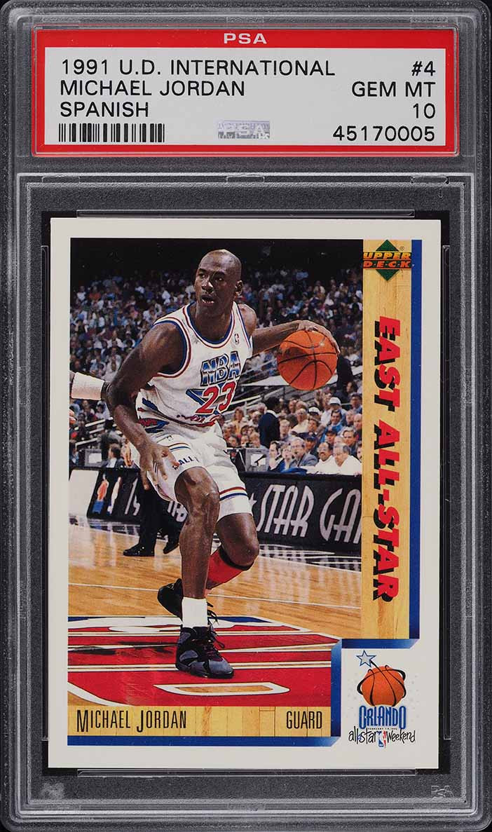 1991 UD INTERNATIONAL SPANISH MICHAEL JORDAN #4 PSA 10 GEM MINT - Cardboard  Picasso