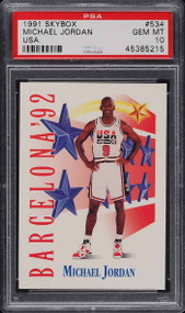 1991 SKYBOX TEAM USA MICHAEL JORDAN #534 PSA 10 GEM MINT