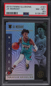 2019 PANINI ILLUSIONS JA MORANT ROOKIE RC #161 PSA 8.5 NM-MT+