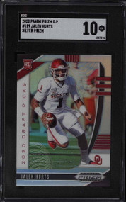 2020 PANINI PRIZM DRAFT PICKS SILVER JALEN HURTS ROOKIE RC #129 SGC 10 GEM MINT