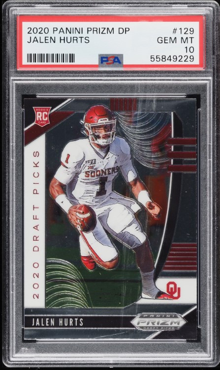 2020 PANINI PRIZM DRAFT PICKS JALEN HURTS ROOKIE #129 PSA 10 GEM