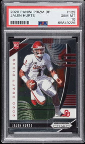 2020 PANINI PRIZM DRAFT PICKS JALEN HURTS ROOKIE #129 PSA 10 GEM MINT