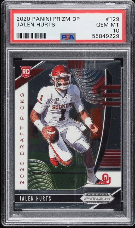 2020 PANINI PRIZM DRAFT PICKS JALEN HURTS ROOKIE #129 PSA 10 GEM MINT