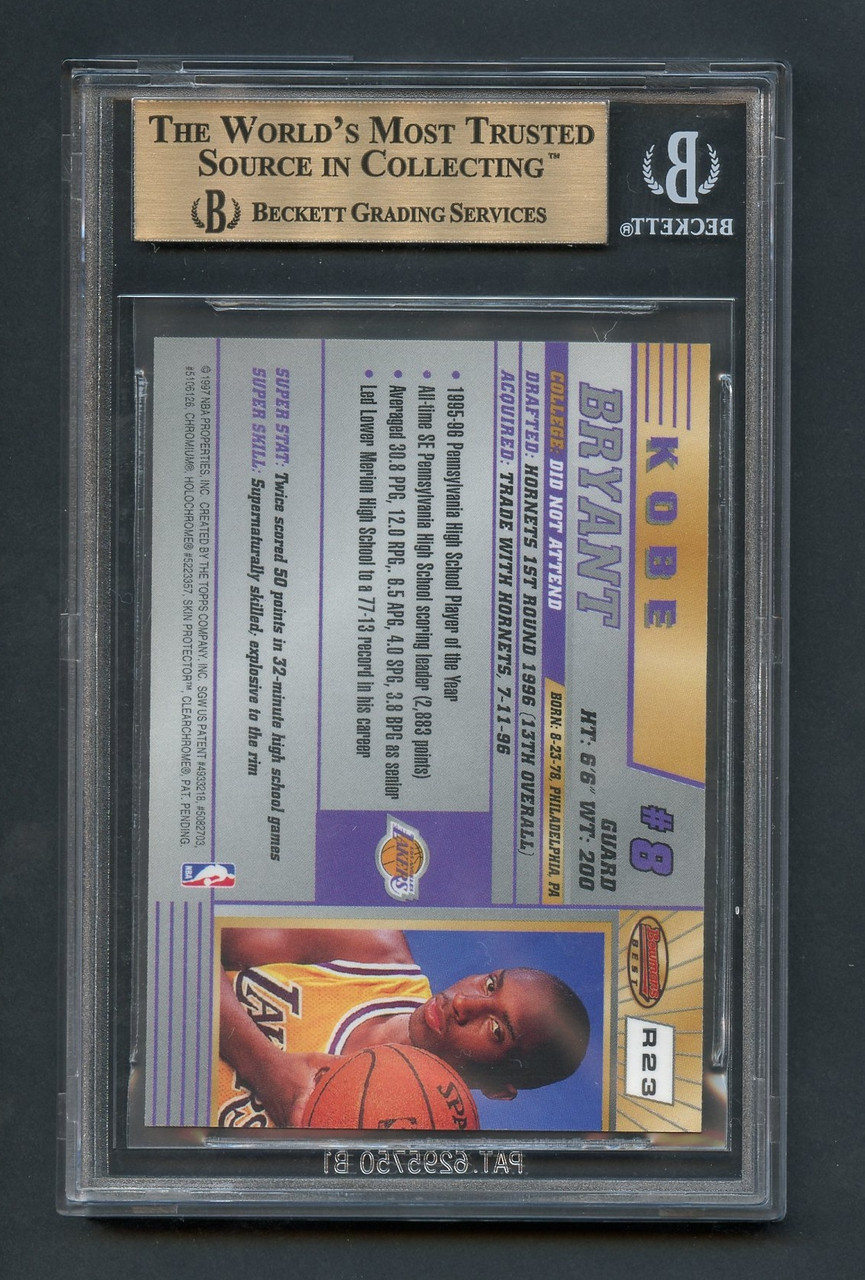 1996 BOWMANS BEST KOBE BRYANT RC ROOKIE#R23 BGS 9.5 GEM MINT