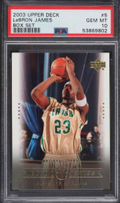 2003 UPPER DECK BOX SET LEBRON JAMES ROOKIE RC #5 PSA 10 GEM MINT