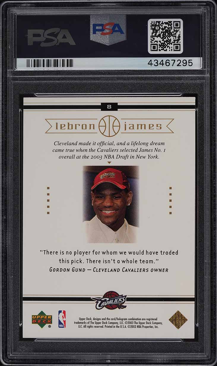 2003 UPPER DECK BOX SET LEBRON JAMES ROOKIE RC #8 PSA 10 GEM MINT