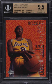 1996 UPPER DECK ROOKIE EXCLUSIVES KOBE BRYANT ROOKIE RC #R10 BGS 9.5 GEM