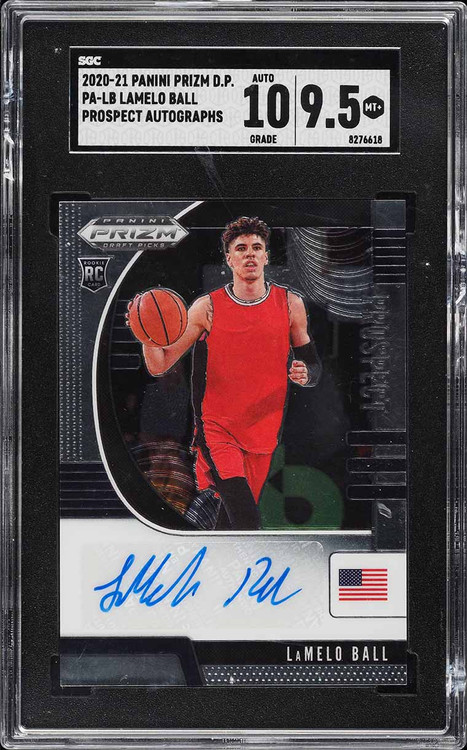 2020 PANINI PRIZM DRAFT PICKS PROSPECTS LAMELO BALL ROOKIE AUTO #PA-LB SGC 9.5 w/10 AUTO