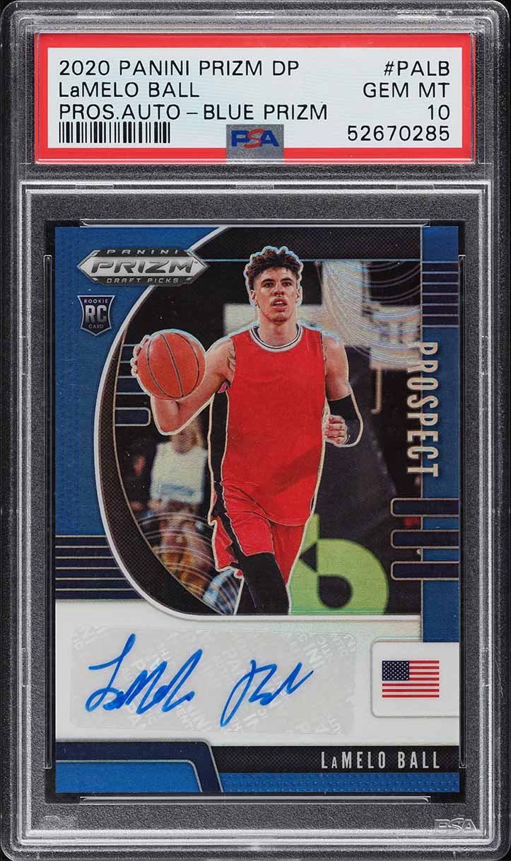 2020 PANINI PRIZM DRAFT BLUE LAMELO BALL ROOKIE AUTO /149