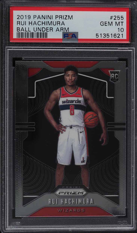 2019 PANINI PRIZM BALL UNDER RUI HACHIMURA VARIATION RC #255 PSA 10 GEM 