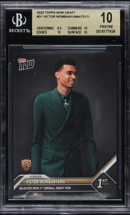2023 TOPPS NOW DRAFT VICTOR WEMBANYAMA ROOKIE #D1 BGS 10 PRISTINE