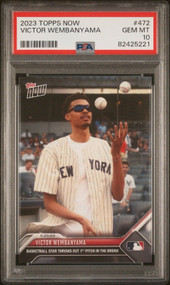 2023 Topps Now MLB #472 Victor Wembanyama 1st Pitch In The Bronx PSA 10