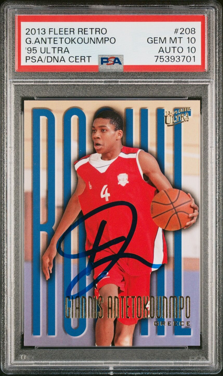 2013 FLEER RETRO GIANNIS ANTETOKOUNMPO RC #208 PSA 10 GEM MINT