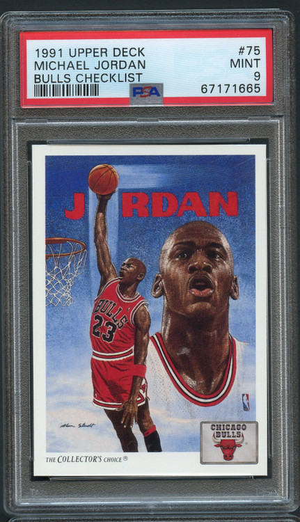 1991 UPPER DECK MICHAEL JORDAN CHECKLIST #75 PSA 9 MINT