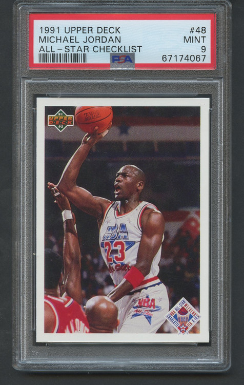 1991 UPPER DECK MICHAEL JORDAN AS CHECKLIST #48 PSA 9 MINT