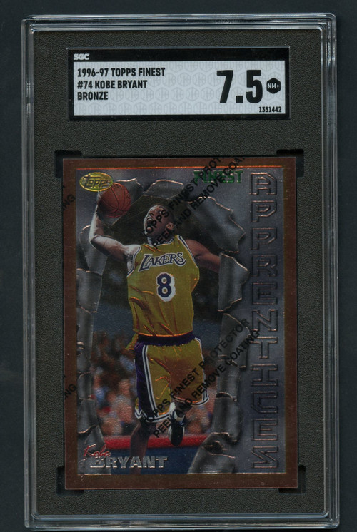 1996 TOPPS FINEST BRONZE KOBE BRYANT W/COATING RC ROOKIE SGC 7.5-HIGH END