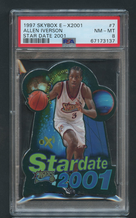 1997 SKYBOX E-X2001 ALLEN IVERSON STAR DATE PSA 8 INSERT DIE CUT