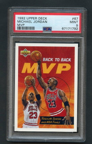 1992 UPPER DECK MICHAEL JORDAN MVP #67 PSA 9 MINT