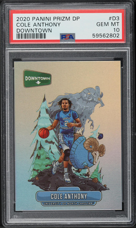 2020 PANINI PRIZM DRAFT PICKS DOWNTOWN COLE ANTHONY ROOKIE #D3 PSA 10 GEM MINT