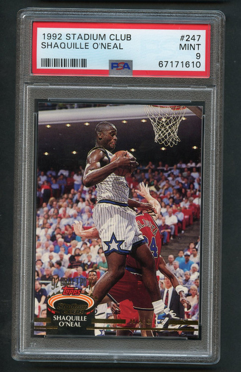 1992 STADIUM CLUB SHAQUILLE O'NEAL ROOKIE RC #247 PSA 9 MINT