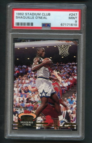 1992 STADIUM CLUB SHAQUILLE O\'NEAL ROOKIE RC #247 PSA 9 MINT